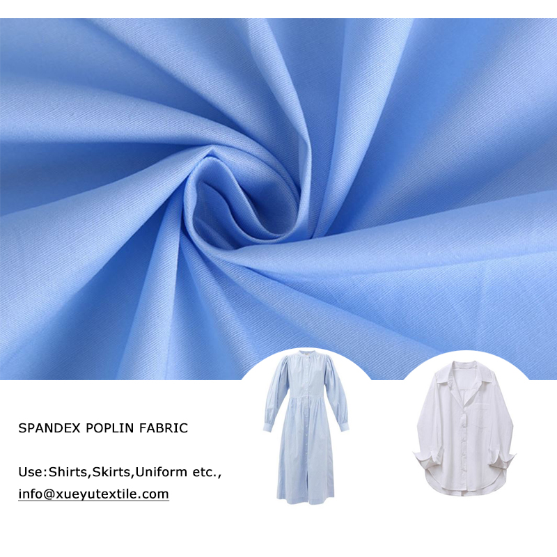 Wholesale Cotton Nylon Spandex Stretch Poplin Fabric Elasticity Popeline For Clothing Shirts